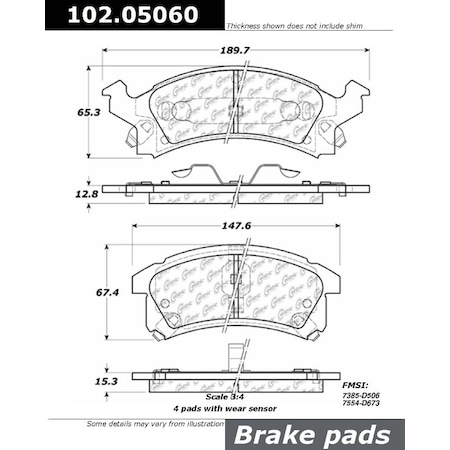 Centric Parts CTEK Brake Pads, 102.05060 102.05060